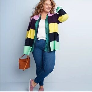 EVRI Plus Size Blue Pull On Mid-Rise Jegging jeans Stretch Comfort Size 22W